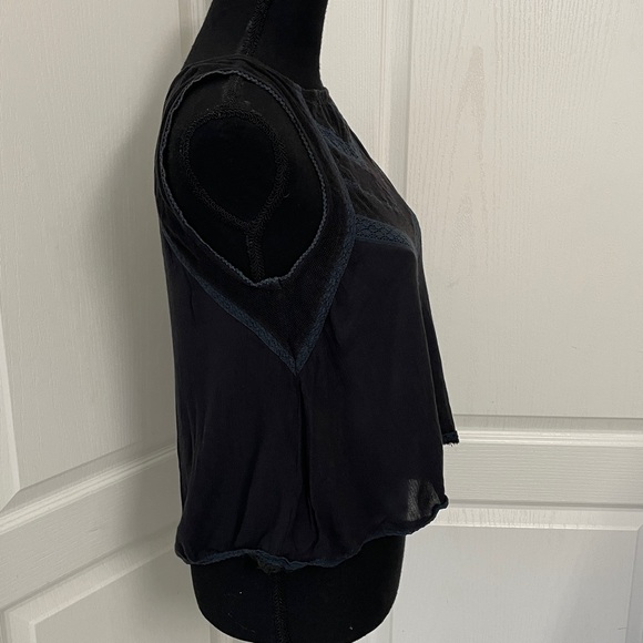 Free People tank top vest XS lace mesh charcoal black - Picture 4 of 10